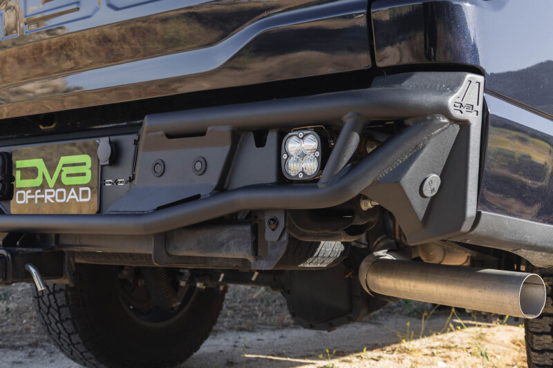 Ford F-150 Rear Bumper - DV8 Offroad - Tube design, Single exhaust models - Micro-texture black powder coat - `21-`26